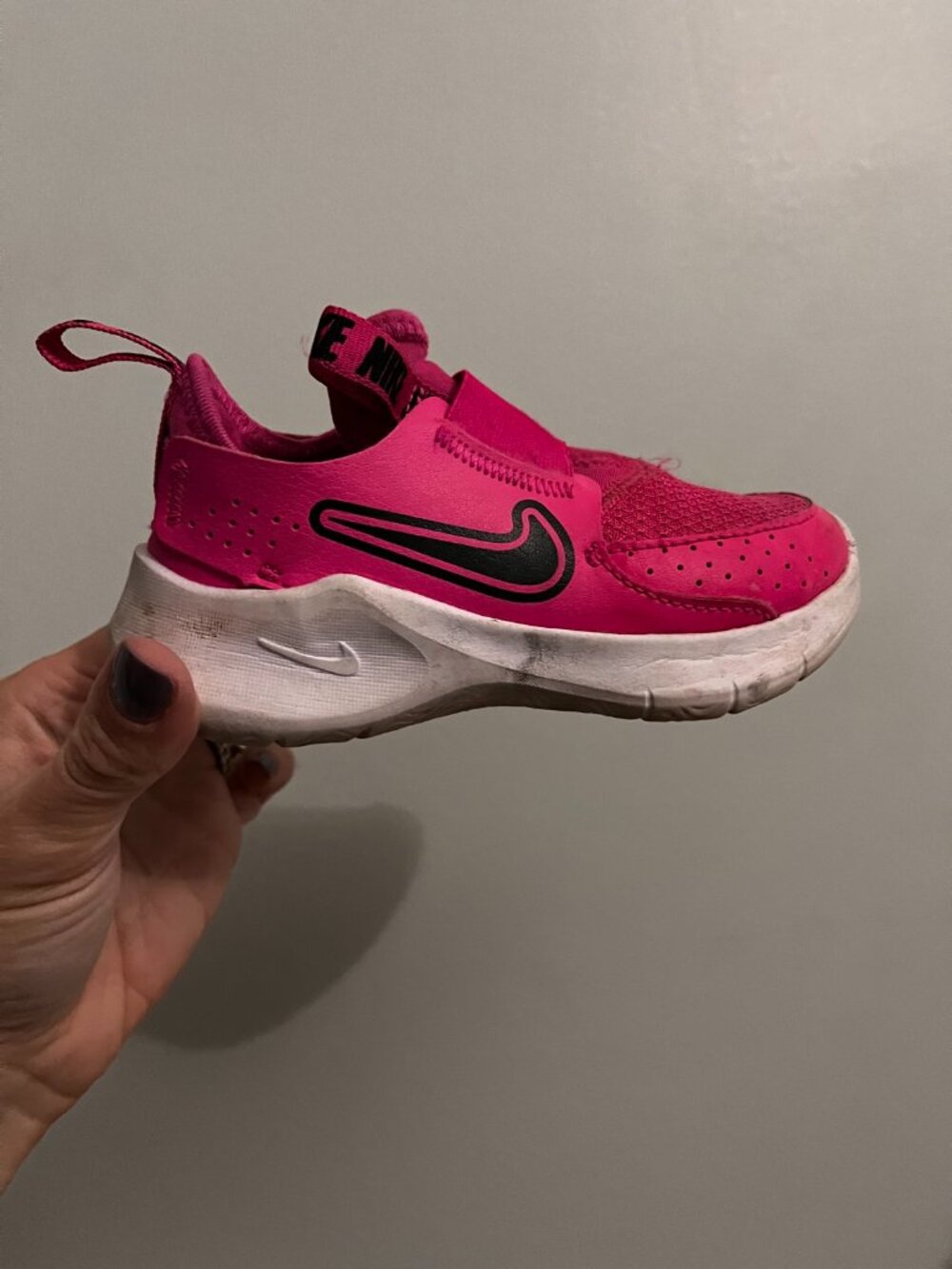 Nike Flex Runner 2 Toddler 8C Hyper Pink White Strap Sneakers - Picture 4 of 4